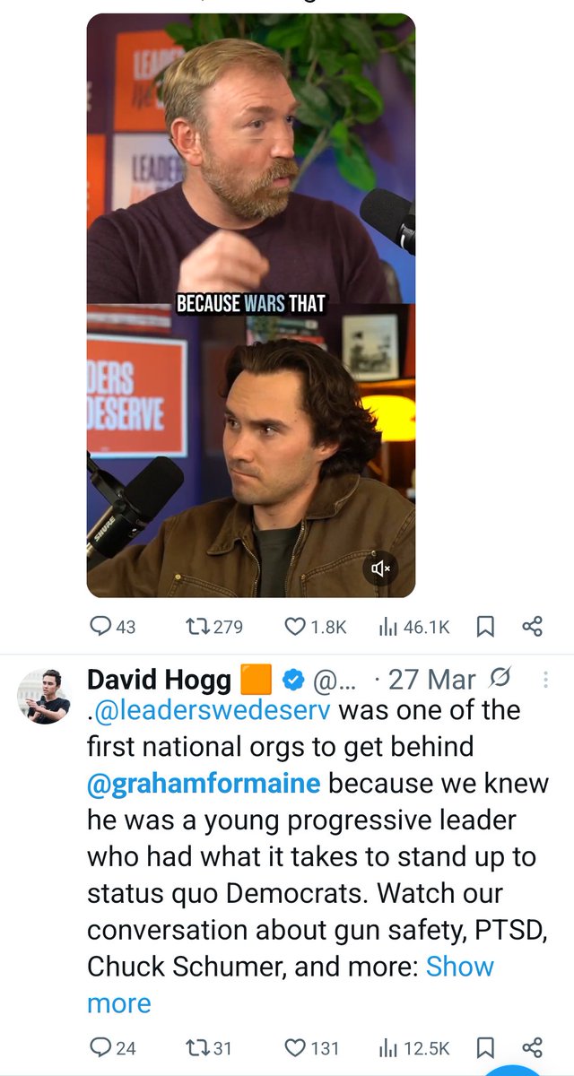 SassyDem's tweet photo. @benryanwriter #GrahamPlatner
Um, you forgot about mentally ill moron #DavidHogg & his "#LeadersWeDeserve" PAC 😂🤣😭 @benryanwriter
https://t.co/Ouf2jL3l5n https://t.co/zY4Fn5UO3X
