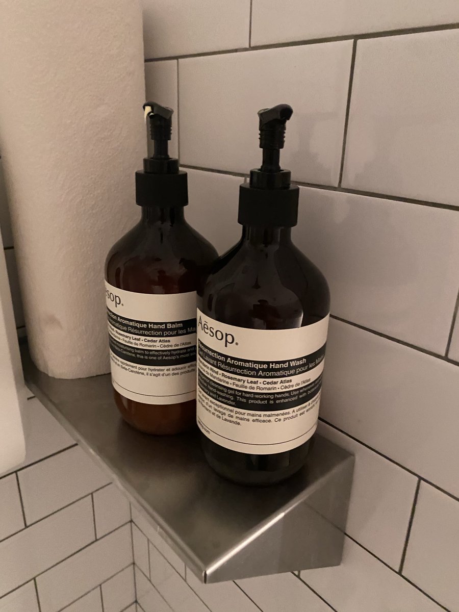 tautonymph's tweet photo. They put Aesop soap in the Target bathroom at the Jay Z event https://t.co/gST8mLnuFm