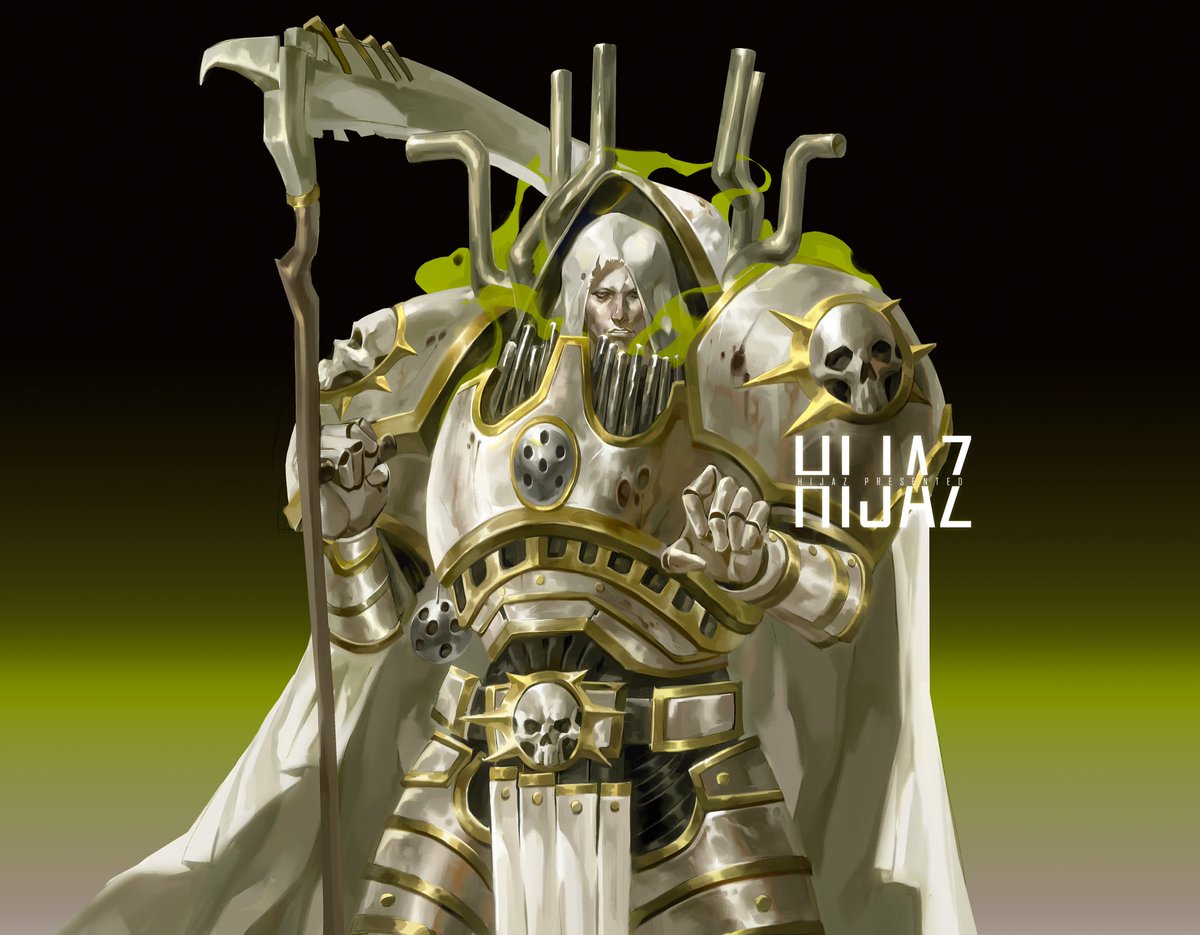 JaxKydra's tweet photo. Show me your green art! 🟩 
Theme color for Mortarion lol https://t.co/WciuGpf0Nz