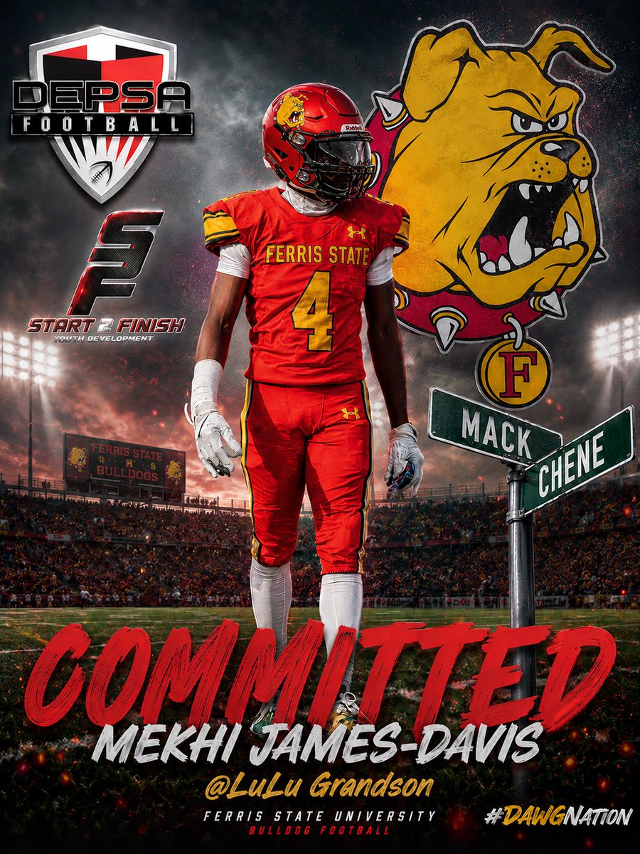 CoachC_Brock's tweet photo. CONGRATS TO DEPSA FOOTBALL 2027 GOOD MAN! @mekhidavis4_ COMMITTED TO THE NATIONAL CHAMPIONS @FerrisFootball ! @Coach_Tannese18 @CoachAnnese @Coach_Rock @AllenTrieu @MIPrepZone @MIexposure https://t.co/dDLLTnqxyh