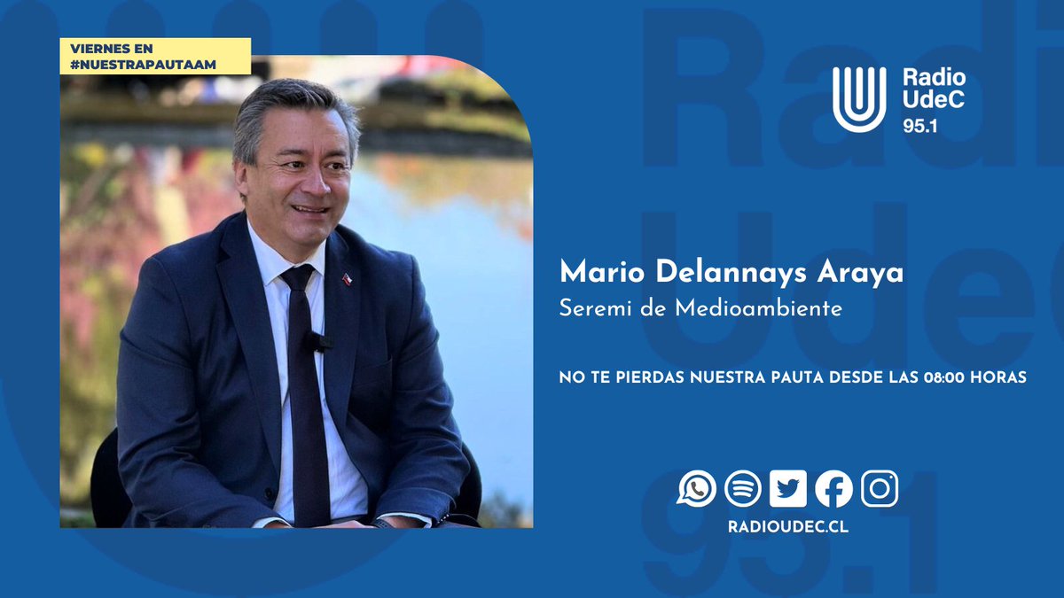 RadioUdeC's tweet photo. #Entrevista 🎙️ Hoy viernes en #NuestraPautaAM:

🔹Conoceremos detalles de la consulta pública de la actualización de la Estrategia Climática de Largo Plazo, que orientará la acción climática del país hacia el 2050.

@mmabiobio 

📻95.1 FM
💻https://t.co/qfuK5PwYJa https://t.co/psFlEqXuWe