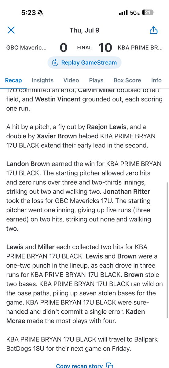 Landonb15_'s tweet photo. No hitter in first game at centre college this weekend @PrepbaseballKY https://t.co/p9rmfeBeTW