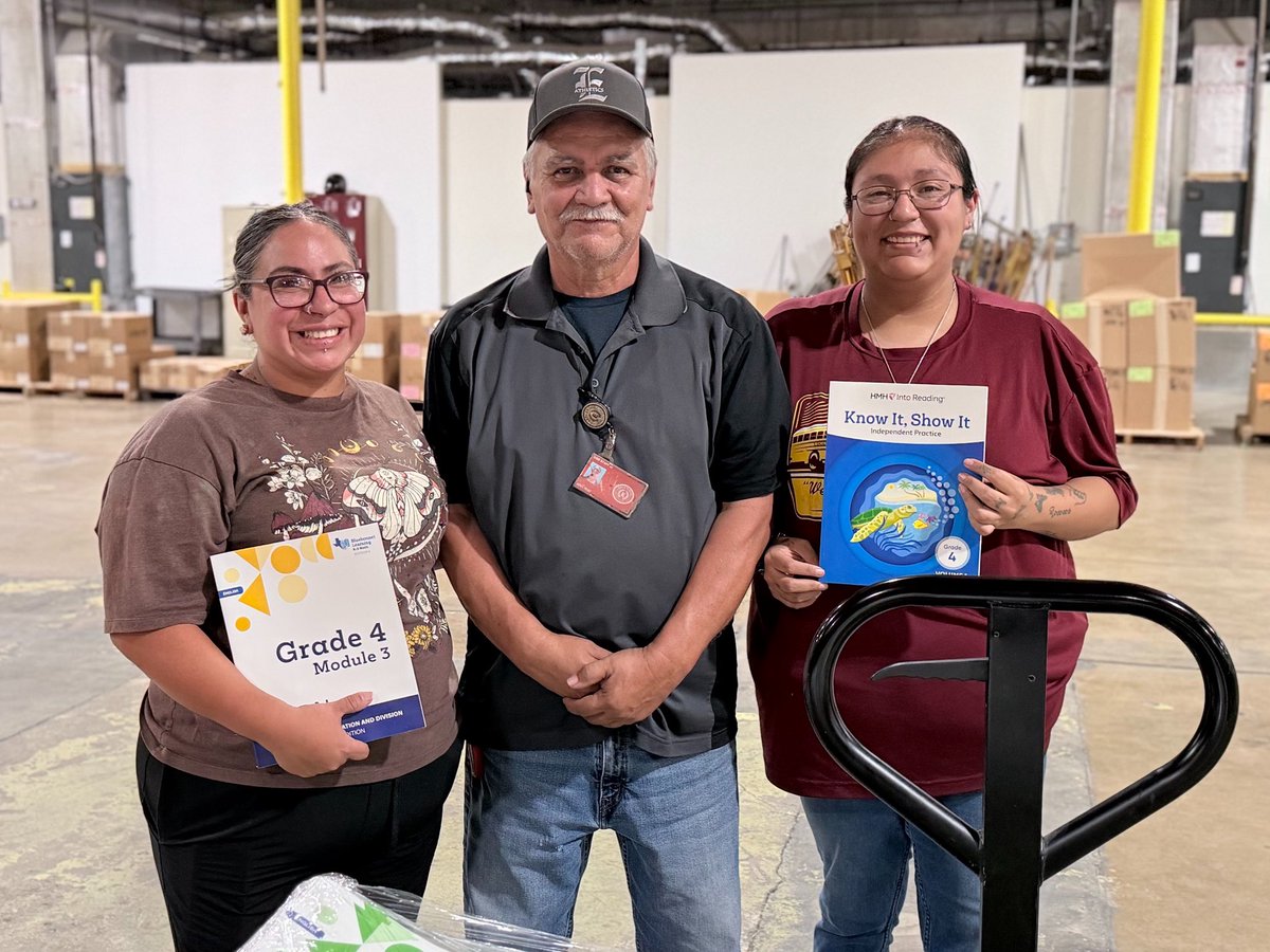 MCP_EISD's tweet photo. Thank you to this amazing warehouse/transportation team for sorting &amp; distributing our new @HMHCo V2 Texas materials &amp; @GreatMindsEd materials so our students are ready on day 1!! We appreciate you all so much! @EISDofSA @DrH_OnTheEdge @teri_silva @tsalinas11 https://t.co/T2Auskz2Gu
