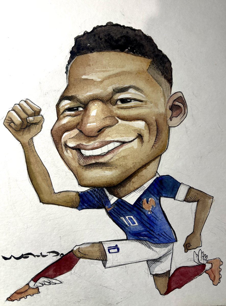 WaldoMatus's tweet photo. Ahorita está de moda dibujar a Haaland pero yo hice a Mbappé. https://t.co/9oJK5r2HBX