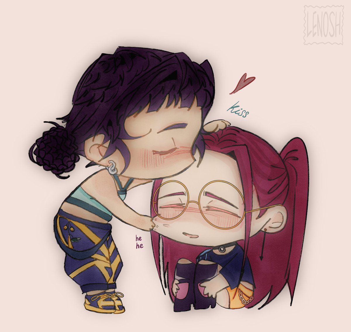 Lenosh66tl's tweet photo. sorry guys, I can’t animate (I tried I swear!!), so here’s chibi Zoemira that won poll (zoerumi won too 50/50 so soon gonna be zoerumi art) 
#zoemira #kpopdemonhunters https://t.co/zjsrZRV1AH