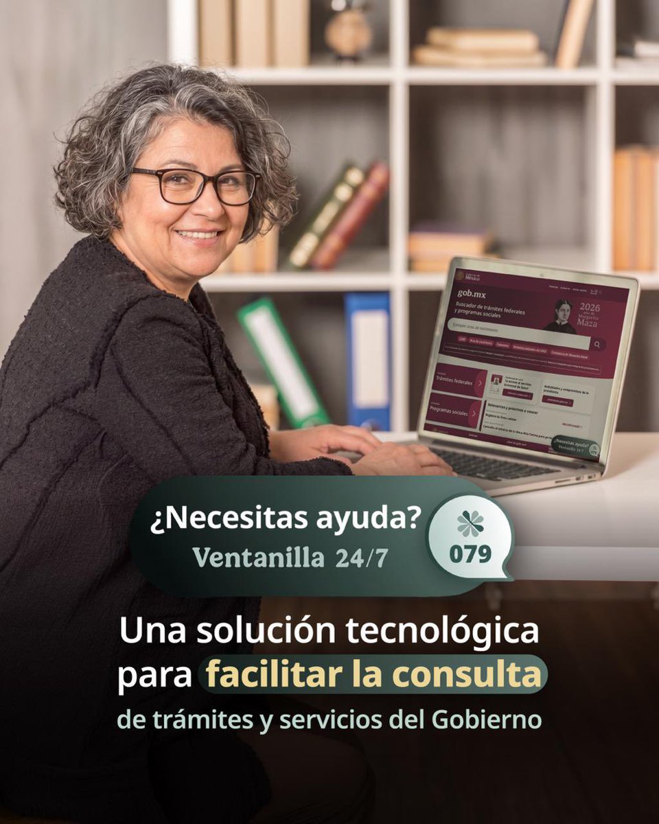 AgenciaGobMX's tweet photo. Tienes dudas sobre un trámite, servicio o programa social del @GobiernoMX?

En Ventanilla 24/7 obtienes la información que necesitas y resuelve todas tus preguntas

✅ Entra a 🔗https://t.co/Qcv2QiCEnD  
✅ Hazle preguntas al asistente desarrollado con inteligencia artificial
✅ También puedes conversar  con una operadora u operador del  📞079

Fácil, rápido y desde cualquier dispositivo 💻📱

Más de un millón de personas ya lo están usando 👍