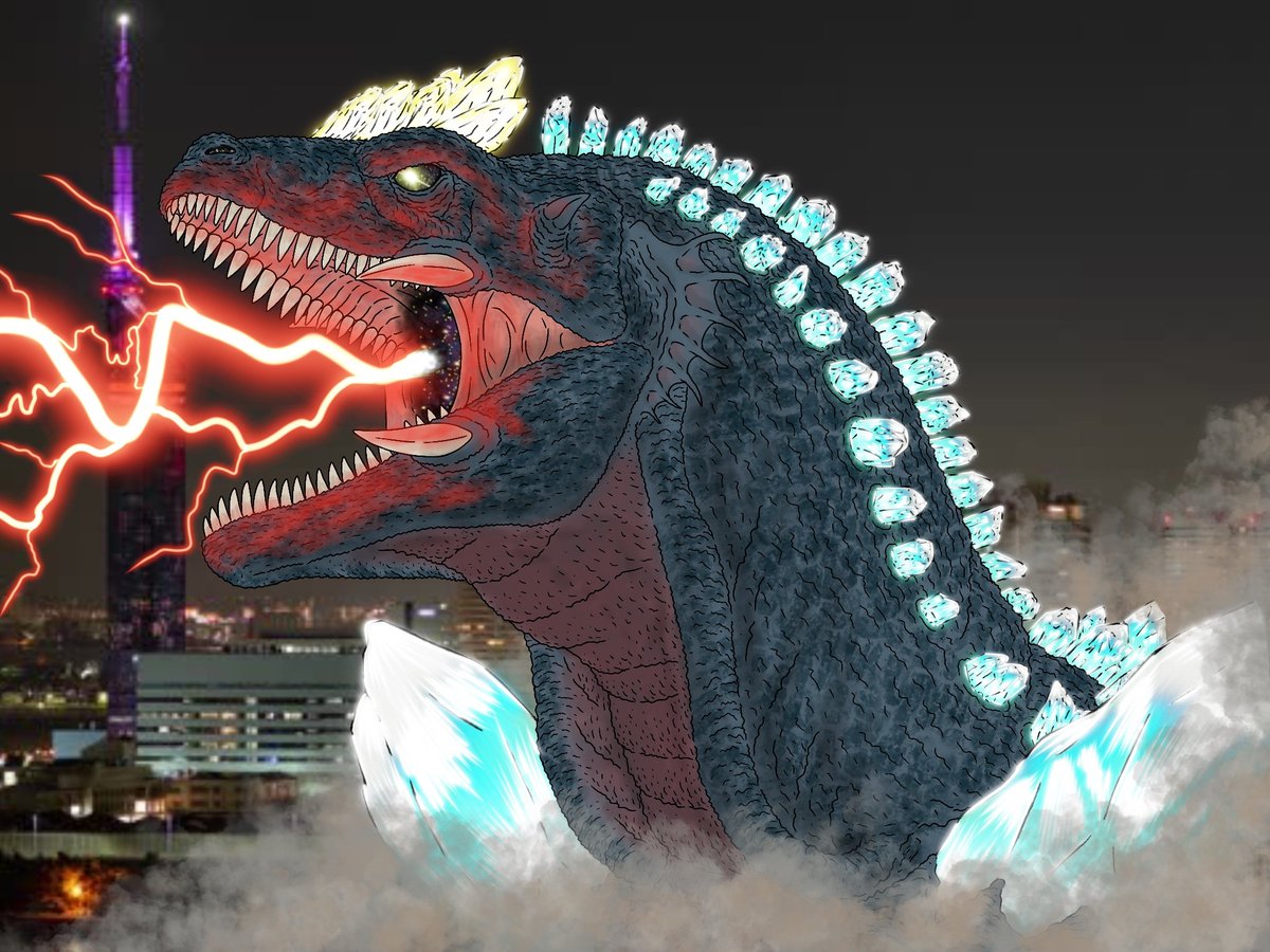 LizardKingPro10's tweet photo. LKPSpaceGojira up close. #gojira #spacegodzilla #godzilla #kaiju #digitalart #lizardkingproductions https://t.co/UN4fecEu7V