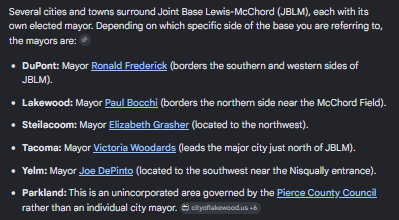 Adskill253's tweet photo. @theguardrailguy @DOWResponse @JBLMnewspapers @RepTimBurchett That would be @GovBobFerguson Or one of these mayors. I used to work on that base and used that East Gate exit daily. https://t.co/T6RbIuzMmC