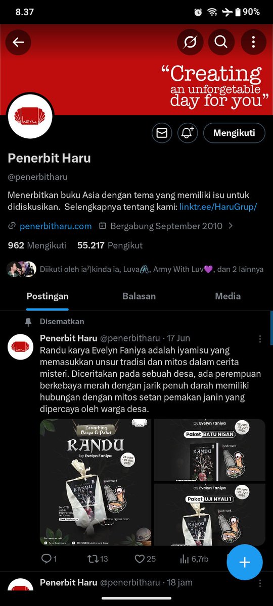 releviaddict's tweet photo. @penerbitharu Done ya min ✅
Bismillah, mau yg Murder at Shijinso, lagi suka bgt genre thriller horror
Semoga diriku beruntung, aamiin
Makasih banyak udah ngadain GA ini, min 🫶🏻 https://t.co/co9LwxbJ0u