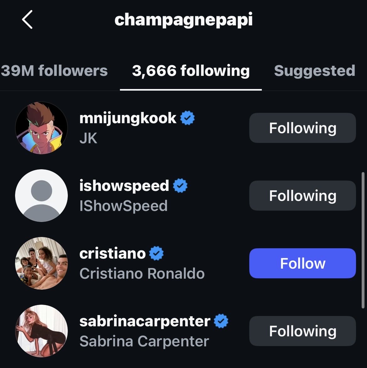 spideyykook's tweet photo. Drake (champagnepapi) is now following mnijungkook on Instagram https://t.co/oEyJ37VDRR