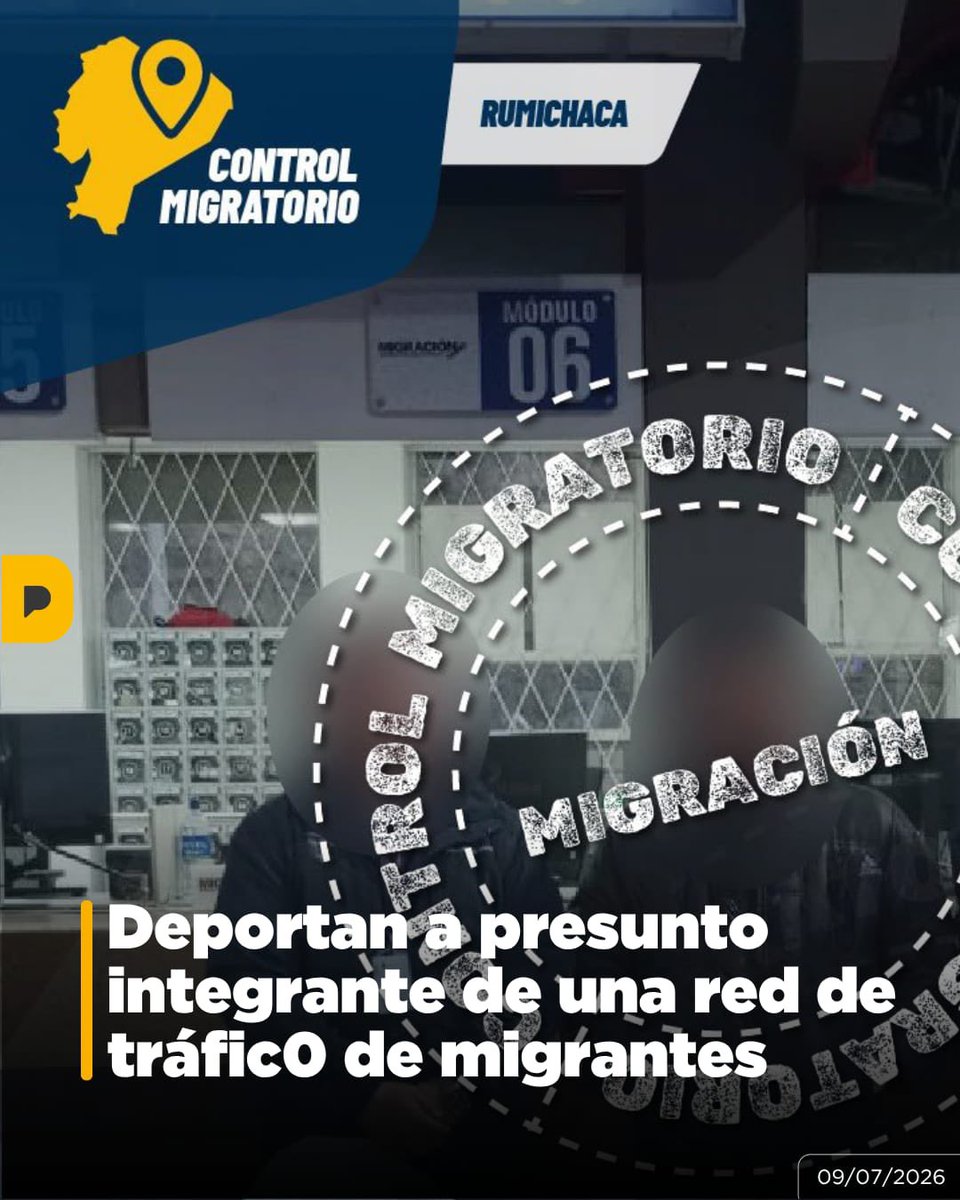 LaPosta_Ecu's tweet photo. 🚨🇪🇨 Un ciudadano colombiano fue deportado desde Rumichaca tras ser identificado por las autoridades como presunto integrante de una red dedicada al tráfic0 ilícit0 de migrantes. Según el Ministerio del Interior, el hombre facilitaba el ingreso irregular al Ecuador de personas que requerían visa, evadiendo los controles migratorios. Además de su deportación, se le prohibió el ingreso al país por 10 años. 🚔📄