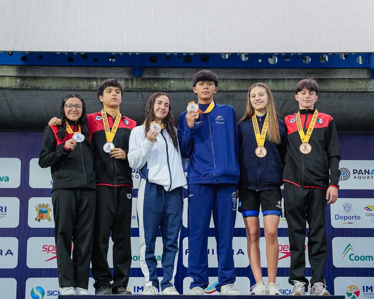 COM_Mexico's tweet photo. Con una nueva generación de nadadores, México se mantiene en el 2.º lugar del Campeonato Panamericano de Natación Ibagué 2026 con 39 medallas: 12 de oro, 18 de plata y 9 de bronce. 
¡Con todo! 💪 https://t.co/IwscZAHHSg