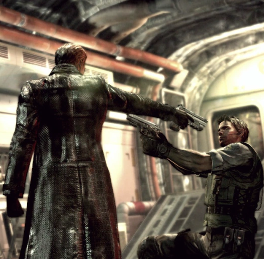 chrispuppyfield's tweet photo. the fact wesker was shooting at sheva directly before this (he was USING THE GUN) but then PURPOSELY moved his finger OFF OF THE TRIGGER when pointing at chris. oh i know what you are? https://t.co/mUGPQXVWhi