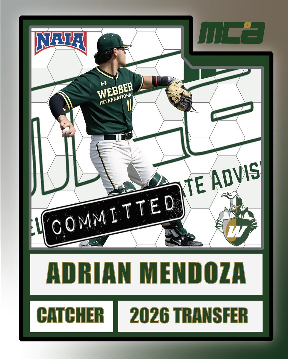 MelendezCollAdv's tweet photo. 🚨 COMMITMENT ALERT 🚨

Congratulations to Adrian Mendoza on his commitment to Webber International University to continue his academic and baseball career!

Adrian’s journey as a transfer is a testament to perseverance, resilience, and believing that the right opportunity is worth pursuing. He stayed committed to his development, trusted the process, and earned another chance to compete at the next level.

We’re proud to have been part of your journey and can’t wait to see the impact you’ll make at Webber. The work doesn’t stop here—this is just the beginning.

Congratulations, Adrian, and welcome to the next chapter!

#MCA #MelendezCollegiateAdvising #Committed #CollegeBaseball #TransferSuccess #Catcher #WebberInternational #Recruiting #StudentAthlete #YourFutureIsOurFocus #BeThe7Percent