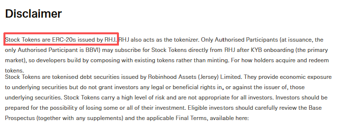 BSCJDW's tweet photo. Stock Tokens are tokenised debt securities issued by Robinhood Assets (Jersey) Limited ("RHJ") 

RHJ税收全部分红所有股票。 https://t.co/VoFQIc7u8a