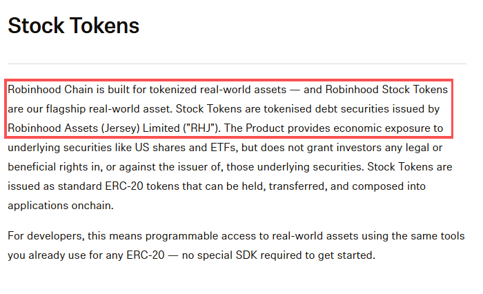BSCJDW's tweet photo. Stock Tokens are tokenised debt securities issued by Robinhood Assets (Jersey) Limited ("RHJ") 

RHJ税收全部分红所有股票。 https://t.co/VoFQIc7u8a