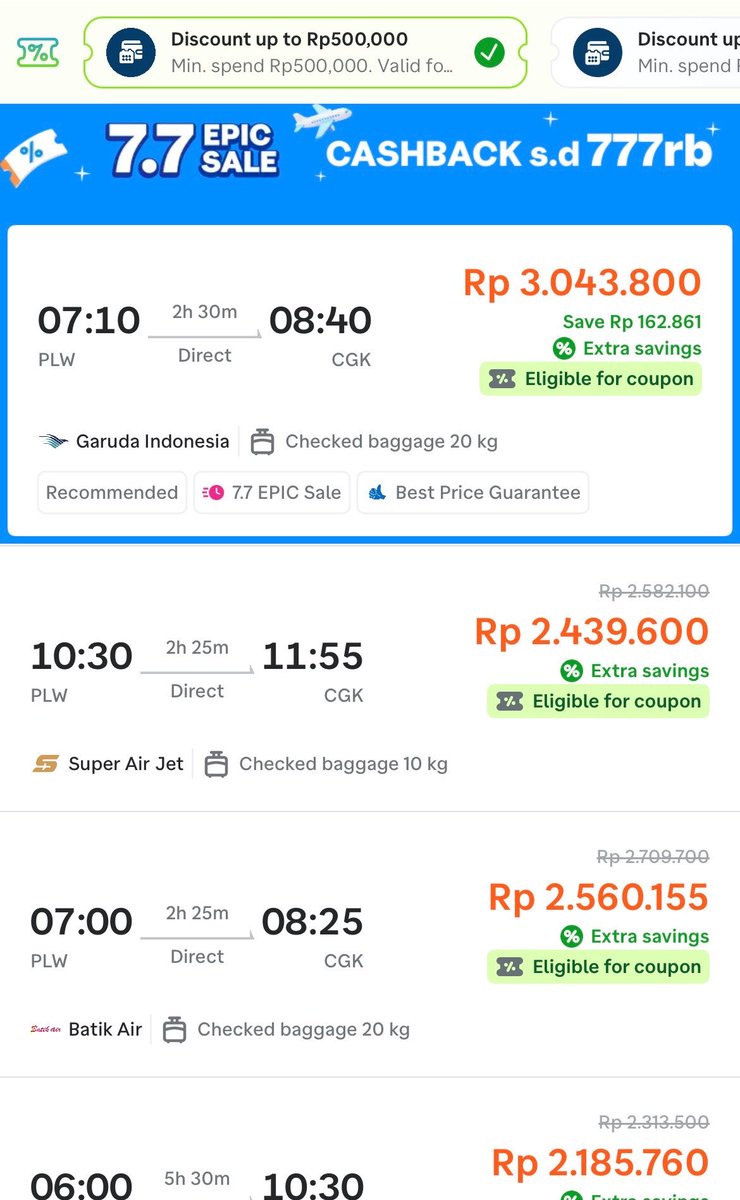 triputri98's tweet photo. Tiket ke Korea direct dari CGK pakai maskapai T’way dapat 1,7jt-an, kalau pakai promo bisa dapat 1,6jt-an….. 

Meanwhile domestik dari Palu ke CGK above 2jt-an🥲 Mau dipakein promo pun tetap aja masih diatas 2jt semua🥲 https://t.co/3P1OQ54xFW