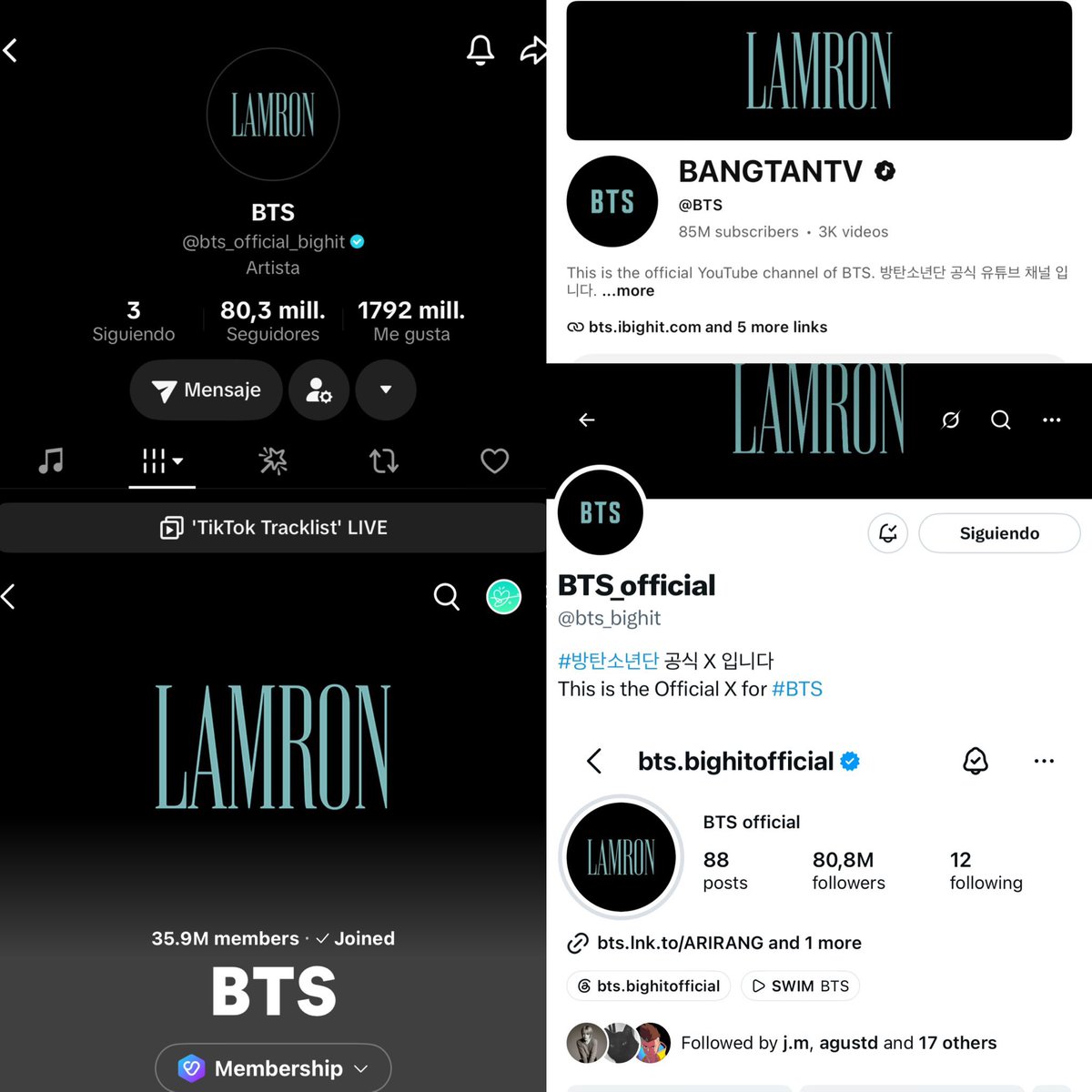 btsarmycol_'s tweet photo. 🚨 BTS comenzó oficialmente su campaña de expectativa.

Los 7 miembros actualizaron la descripción de sus perfiles a “LAMRON” (“NORMAL” al revés), mientras que las cuentas oficiales de BTS también renovaron su imagen de perfil y portada con la misma identidad visual.

Todo apunta a que es una de las primeras pistas del próximo MV “NORMAL”. 👀💙

¿Ya tienes alguna teoría? 👇

#BTS #BTS_NORMAL #LAMRON