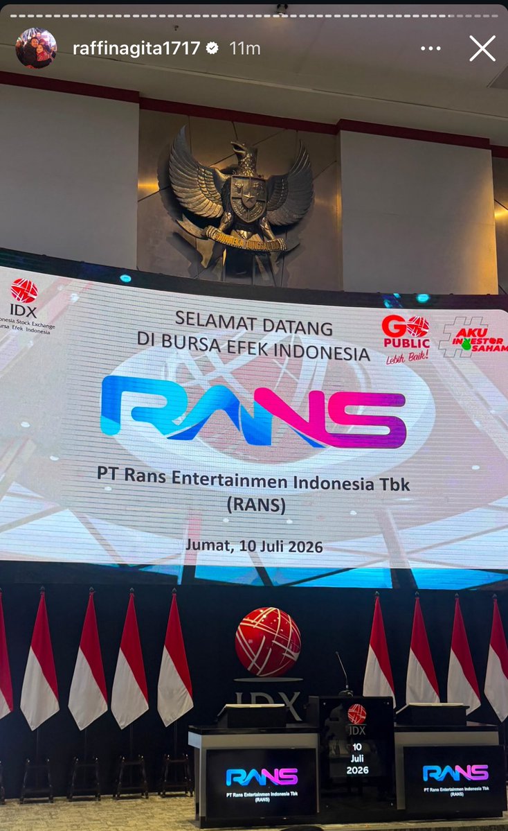 insidefolkative's tweet photo. Potret Nagita Slavina yang memberikan sambutan pembuka (opening speech) sebelum RANS resmi melantai di bursa hari ini. https://t.co/o6fBCLrpmp