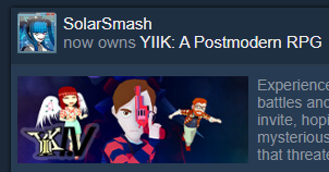 SolarSmash_'s tweet photo. been saying "maybe next sale" for a few years at this point, but the time has come for me to YIIK out. When I'm done grinding Endless Ragnarok, of course. https://t.co/dywpKGkkRI