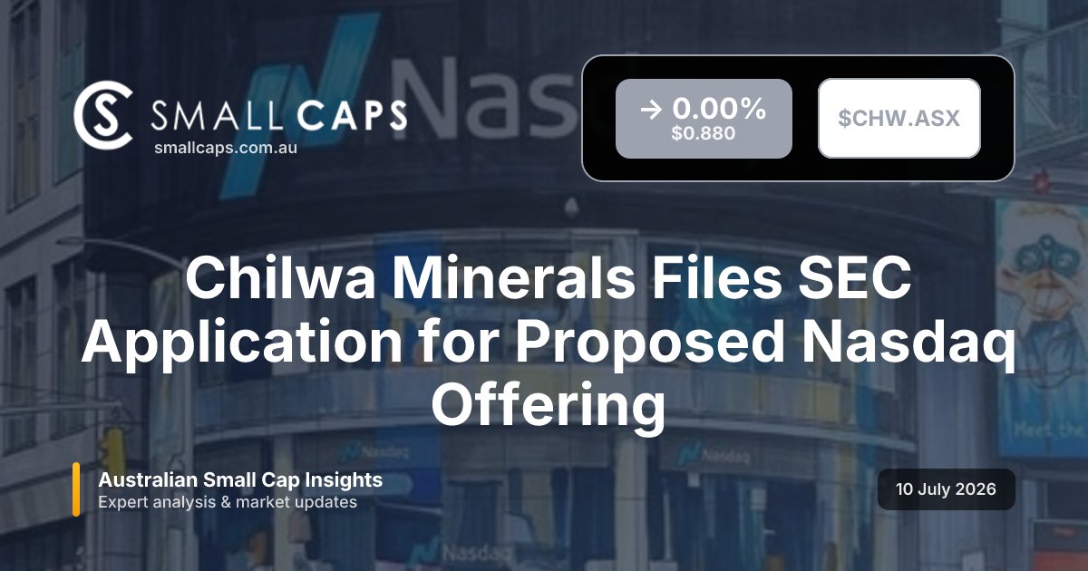 SmallCapsASX's tweet photo. Chilwa Minerals ($CHW) files an SEC Form F-1 for a proposed Nasdaq listing via ADRs—each ADR equals 10 ordinary shares—funding and timing still to be set.
#ASX #SmallCaps #CHW
https://t.co/La7XlDpWsR https://t.co/KDtdBVKuNg