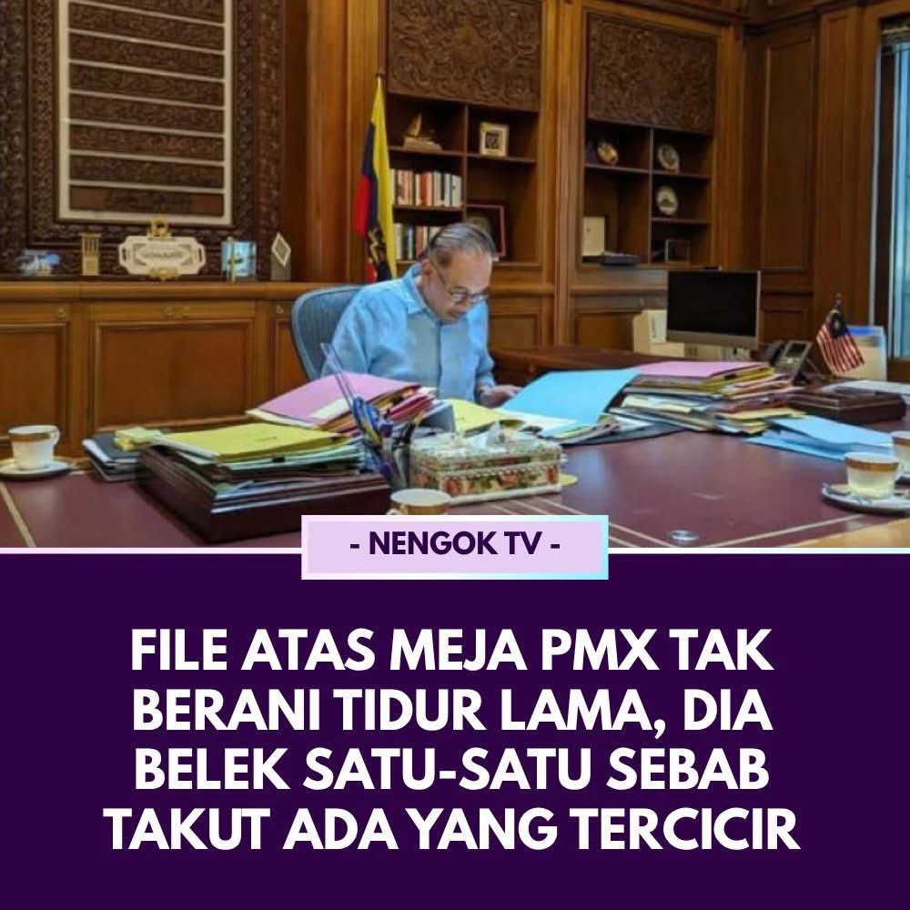 ReeNGaston's tweet photo. “Saya kuli rakyat.
Fail atas meja tu bukan beban, tapi amanah.
Kalau tidur lama sangat, amanah tu yang 'tidur' sekali.”

@anwaribrahim https://t.co/8cw1S6qJKr