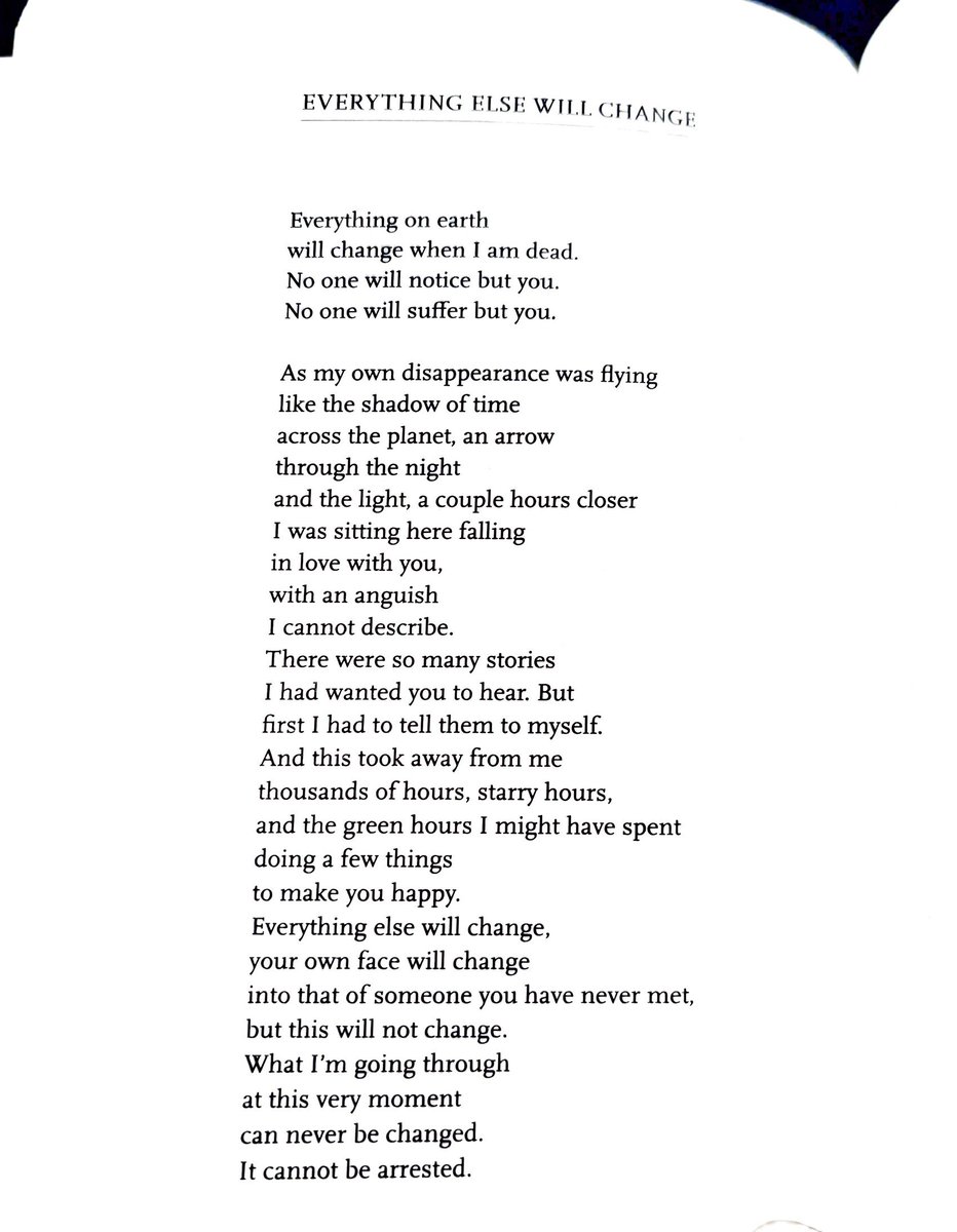 biancastone's tweet photo. What I'm going through 
at this very moment 
can never be changed.
It cannot be arrested. 
It feels like the sun in your chest.

--Franz Wright https://t.co/8gDMMnscGd