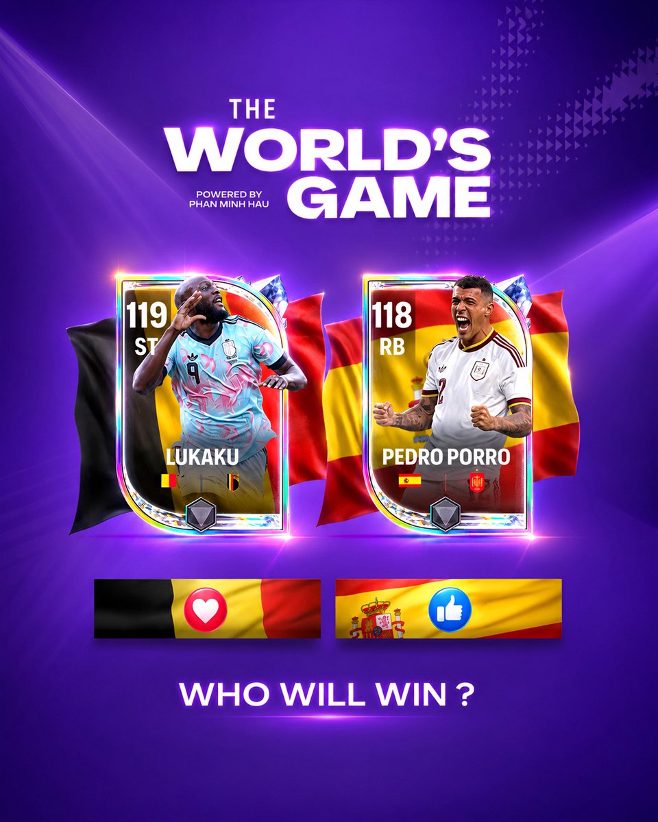 PhanMinhHauFFM's tweet photo. One ticket. One winner.
โค๏ธ Belgium
๐ Spain
Drop your prediction below
#FCMOBILE #TWG https://t.co/1PpZQAbo8X