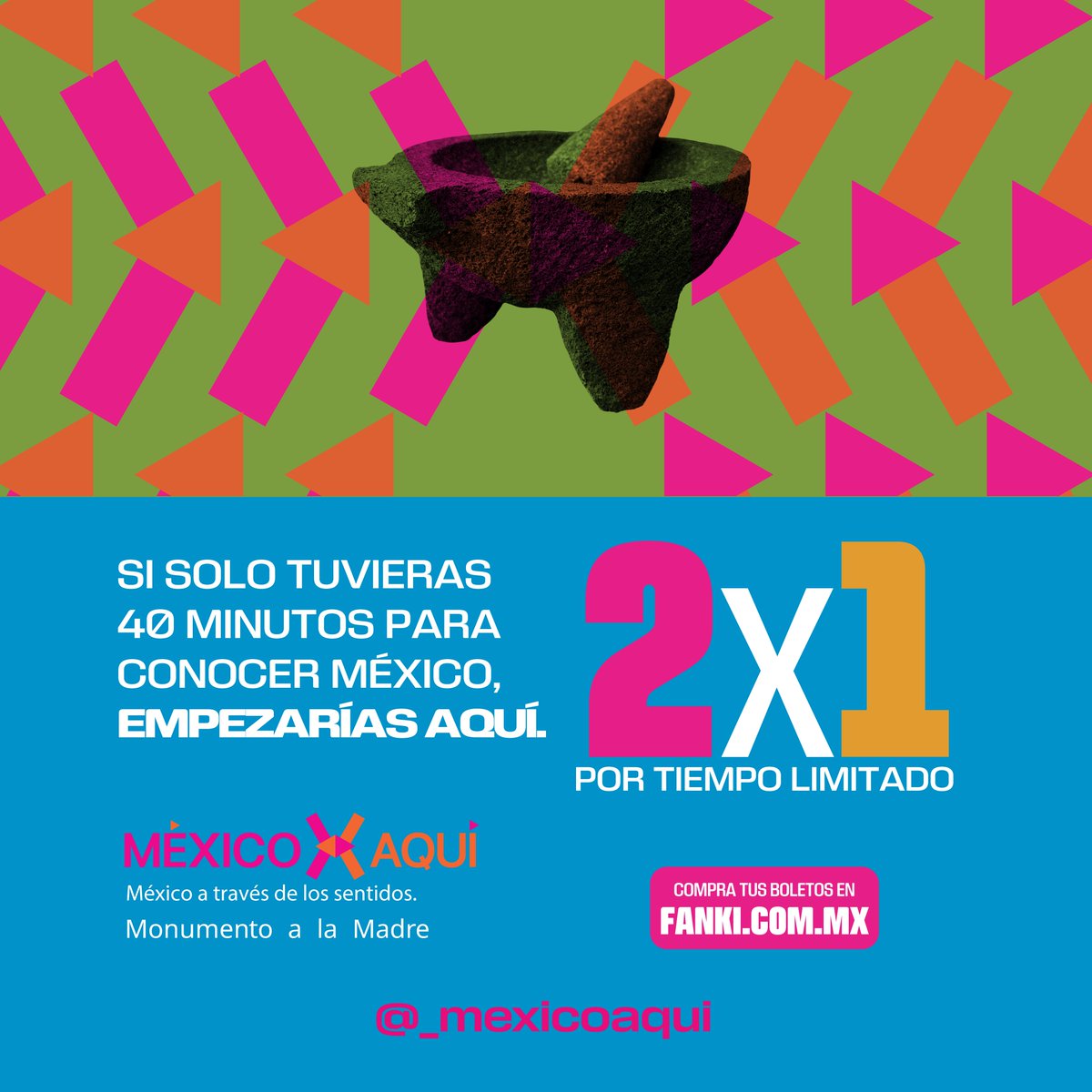MexicoCity26's tweet photo. ¡Porque las mejores experiencias se disfrutan en compañía!  🙌🇲🇽

Aprovecha el 2x1 en boletos para vivir México Aquí, una experiencia inmersiva que celebra la esencia de nuestro país.

🎟 Compra tus boletos en https://t.co/ECtLb9rAXi https://t.co/ji4OQXXx0A