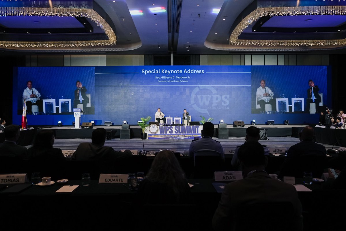 JeffreyOrdaniel's tweet photo. I had the opportunity to host a conversation with Secretary of National Defense @Gilbert_TeodoJR during the National West Philippine Sea Summit, focusing on regional maritime security, Philippine defense, and the enduring relevance of the 2016 South China Sea Arbitral Award.

One point from Secretary Teodoro’s keynote address particularly resonated: in a democracy, national security ultimately requires the confidence and support of the electorate. That makes public understanding of the West Philippine Sea a strategic imperative.

My sincere thanks to Secretary @giboteodoro for sharing his insights, and to our colleagues from academia, 
government, the private sector and civil society who joined us for a thoughtful and engaging discussion!