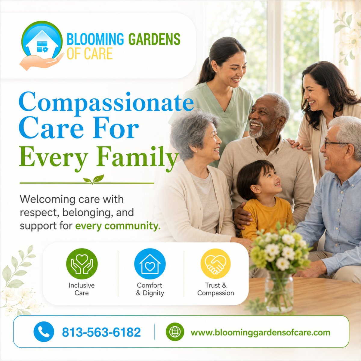 bloominggardfl's tweet photo. Blooming Gardens of Care is committed to serving clients with compassion while honoring individual needs, preferences, and backgrounds. 

#InclusiveCare #CommunityCare #HomeHealthServices #FamilySupport #CompassionateSupport #BloomingGardensOfCare https://t.co/JEQgaWiFj6