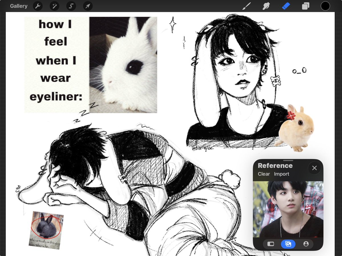str4yez's tweet photo. more emo bunny sketches #jungkook #btsfanart https://t.co/QZjeJntp25