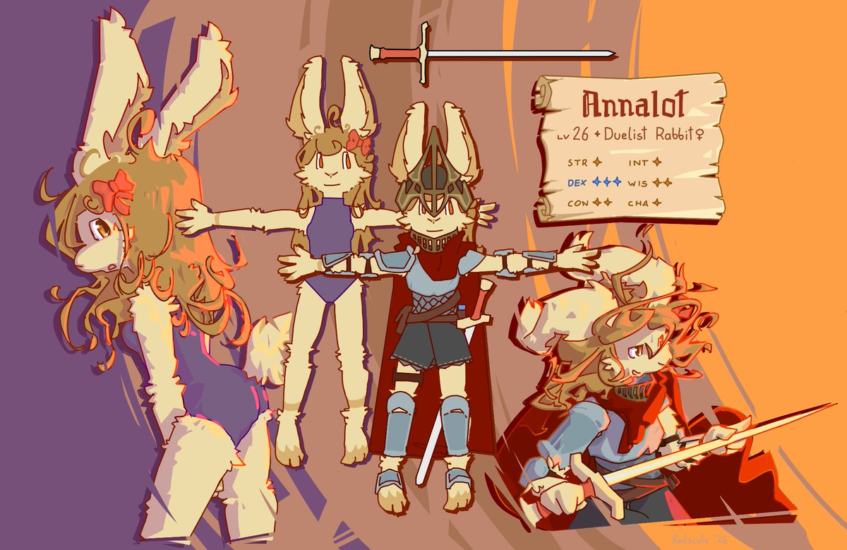 radscale_'s tweet photo. Finally gave my old duelist bunny OC a proper reference! #artfightㅤ https://t.co/MI0xdGGmp6