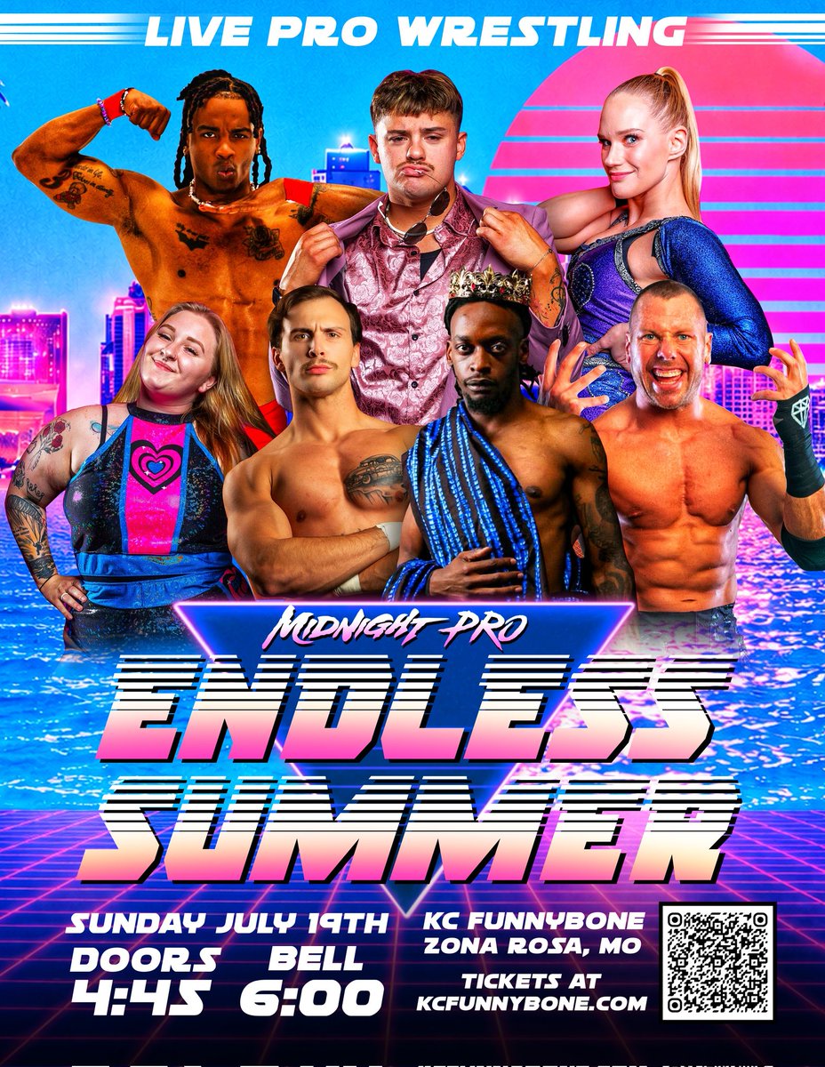 MidnightProKC's tweet photo. ENDLESS SUMMER is almost here! 🌴🔥
Join us Sunday, July 19th at the Kansas City Funny Bone for an unforgettable night of hard-hitting action, championship matches, and nonstop excitement.
🎟️ Get your tickets now at https://t.co/hRVsHG6qtc https://t.co/ZtAy3eqhOG