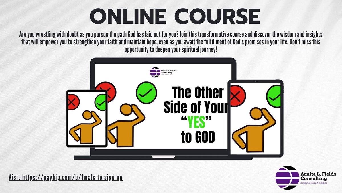 arnitafields's tweet photo. ***NEW COURSE ALERT: The Other Side of Your "YES" to GOD*** Launches Sunday, July 12, 2026
To purchase, please click on the following link: https://t.co/5olKAUgnVL
Blessings, Arnita L. Fields, DRS. Doctoral Candidate
#transformation #wisdomkey #faith https://t.co/oVF4dEO2Es