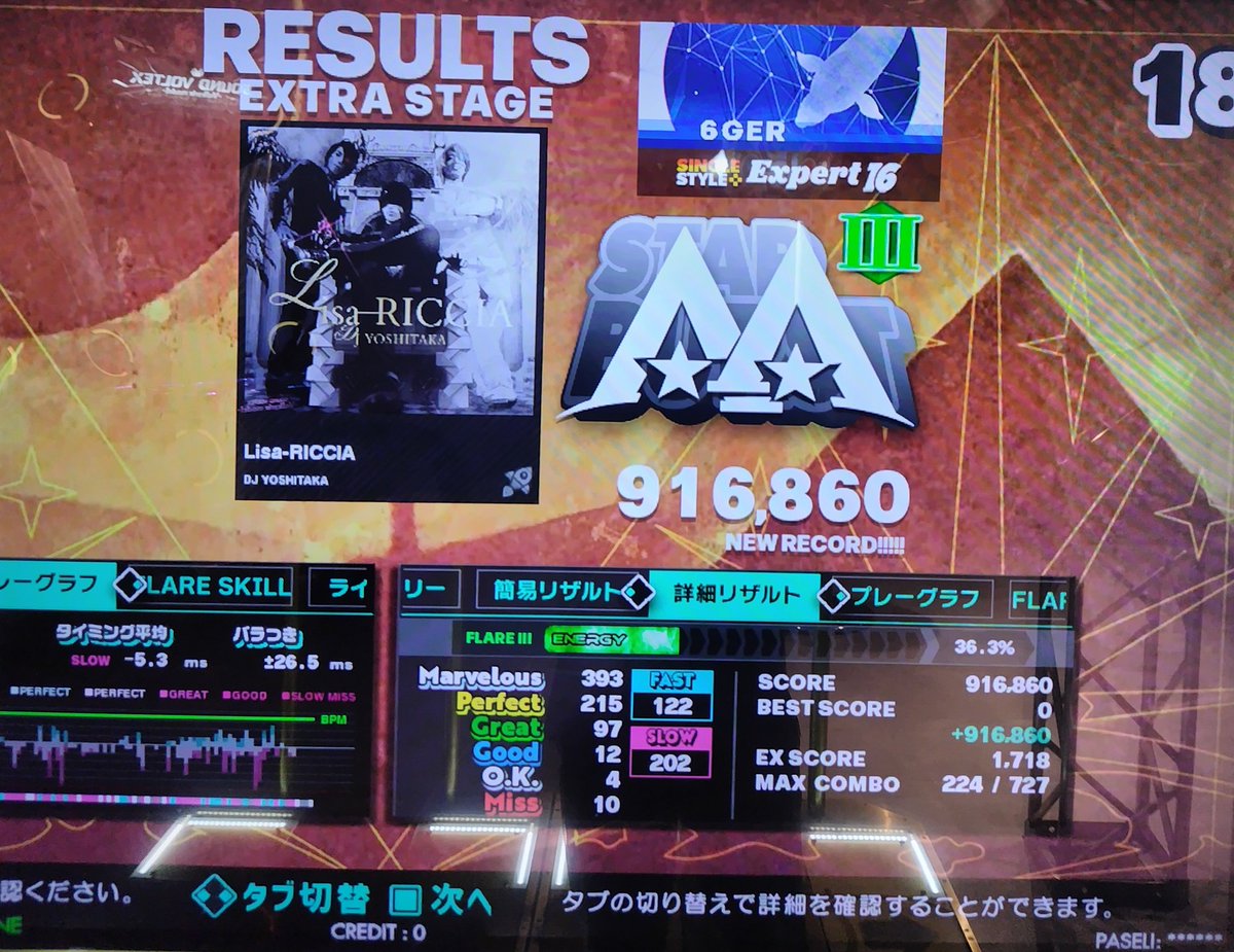 6gerget's tweet photo. GALAXY BRAVE[DELTA]のLisa-RICCIAを解禁。雑ですが写真1枚目が課題曲3曲(spring pony、Bronen、Windy Fairy)、2枚目はDP難易度、3枚目はSP激ノンバーリザルトです。前半易しめだけど後半から強くなる譜面でした。#BEMANI #DDR #DDR_WORLD https://t.co/2z6n3q8gHo