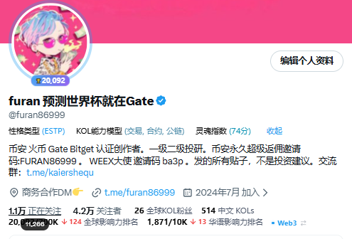 furan 预测世界杯就在Gate tweet media