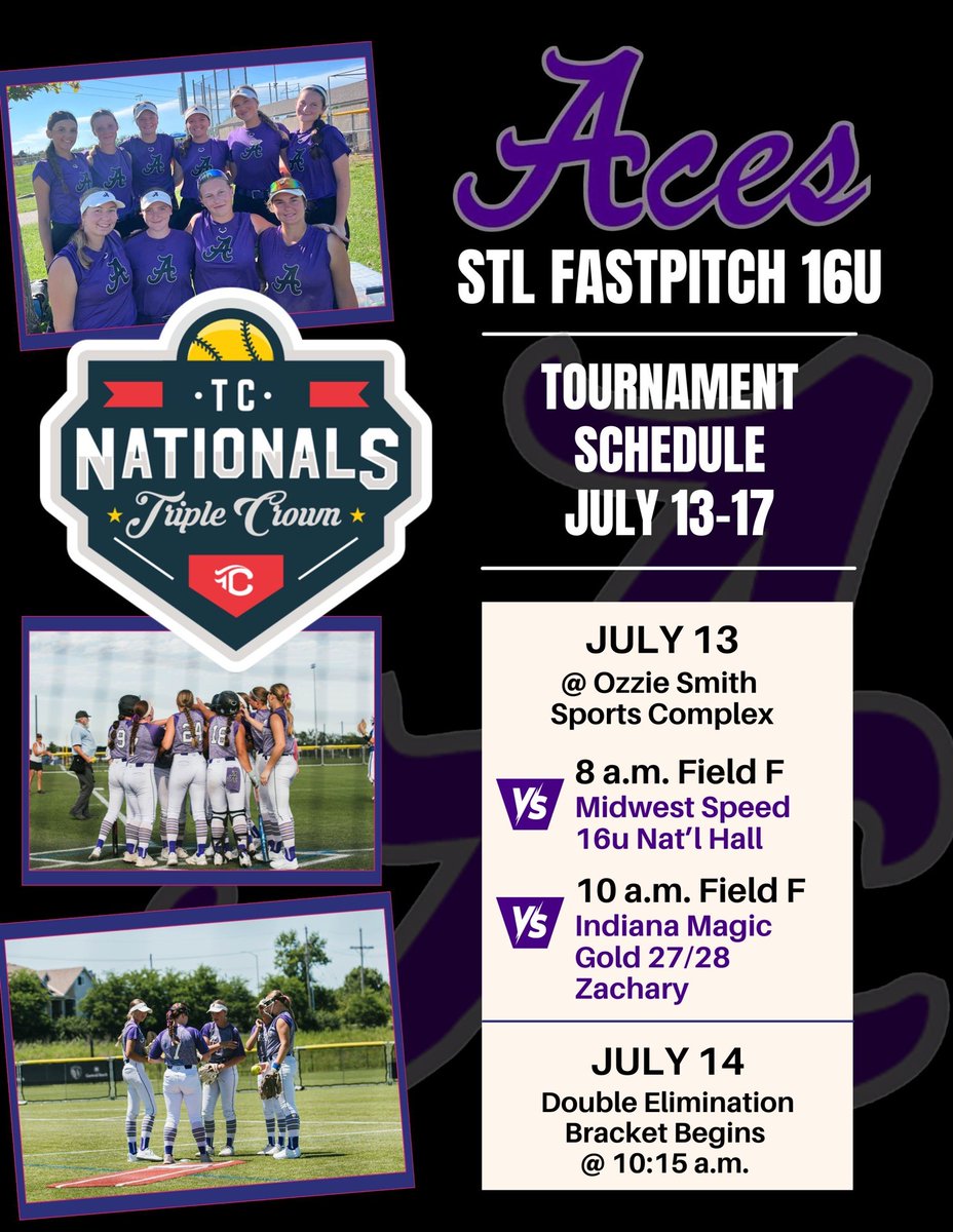 GoodmanReb35166's tweet photo. I am very excited to be playing in the Triple Crown Nationals tournament this coming week in O'Fallon Mo, heres my schedule for Monday the 13th! https://t.co/6VLQeMUolx