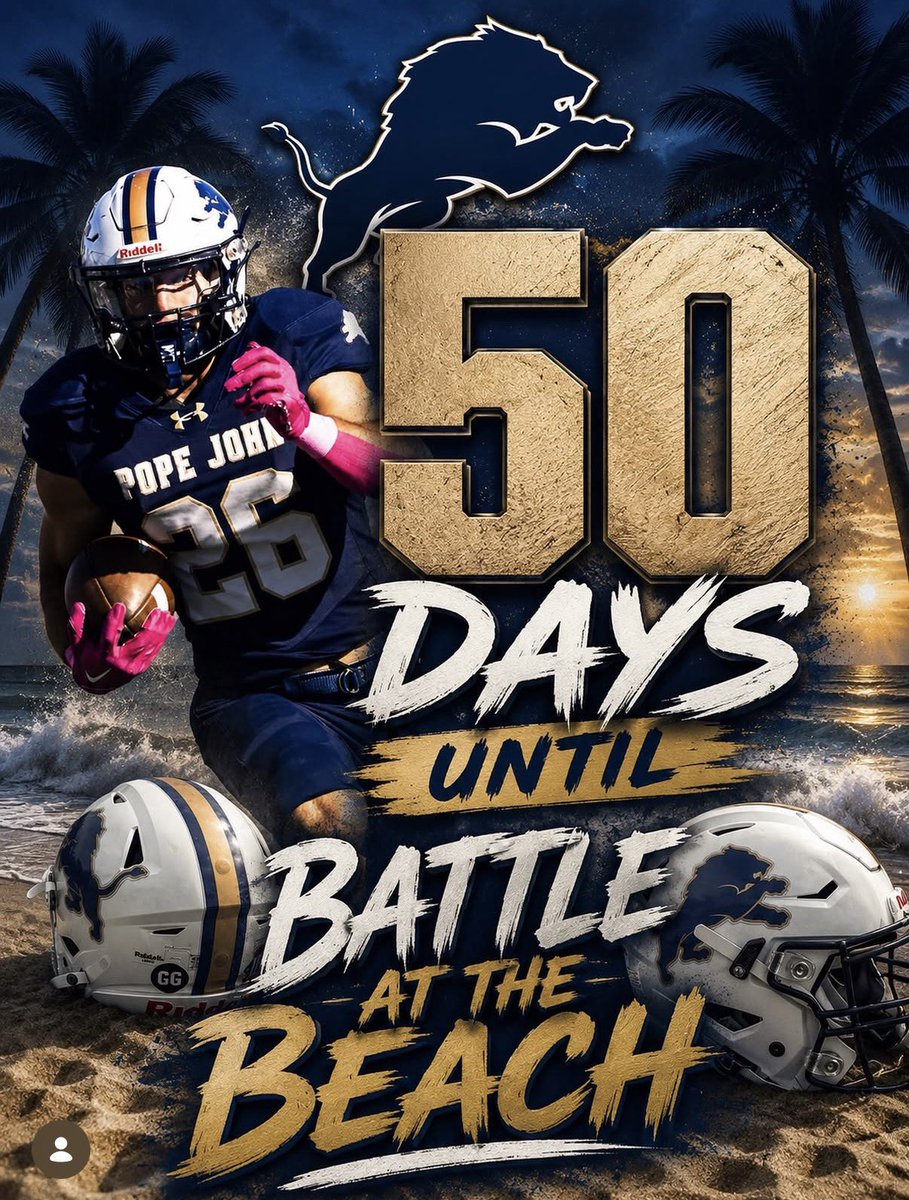 VictorFiore4's tweet photo. Almost time!
Week 0 Battle at the Beach
@PopeJohnLionsFB https://t.co/PtLtJwdJIQ