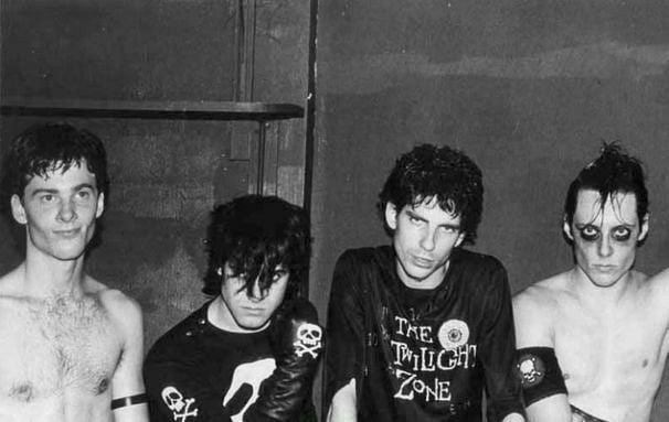 PunkRockStory's tweet photo. 46 years ago today
All these monster kids: the Misfits backstage at the Exile of Long Island City, July 10, 1980.

L-R: Arthur Googy, Glenn Danzig, Bobby Steele, Jerry Only.

Photo by John Rynski

#punk #punkrock #horrorpunk #youngpunks #misfits #history #punkrockhistory #otd https://t.co/oIadIz8y50