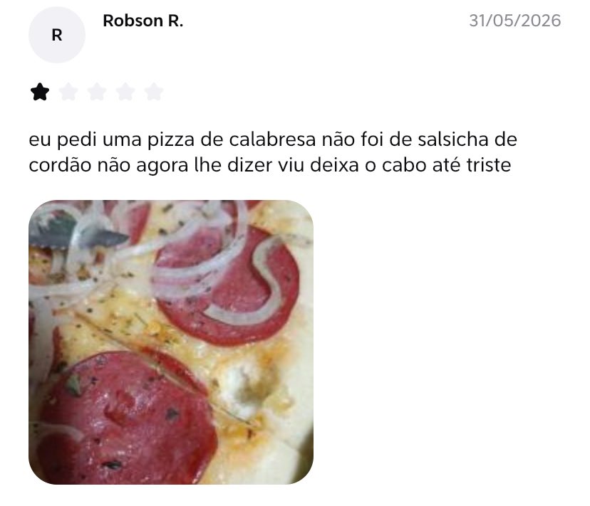 4rtbosa's tweet photo. Antes de pedir um lanche sempre vejo os comentários, daí me deparo com esse. Poha só queria uma pizza boa. kkkkkkk https://t.co/Mo7N7QWoKf