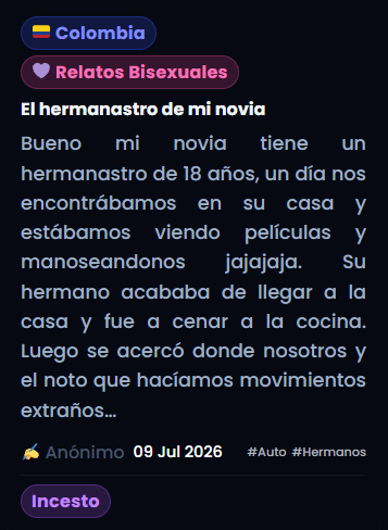 relatos_gay_cl's tweet photo. 𝗥𝗘𝗟𝗔𝗧𝗢: El hermanastro de mi novia 🍆🔥

𝗥𝗘𝗟𝗔𝗧𝗢 𝗖𝗢𝗠𝗣𝗟𝗘𝗧𝗢: https://t.co/D0XVb7v76i https://t.co/luR6CeGQfA