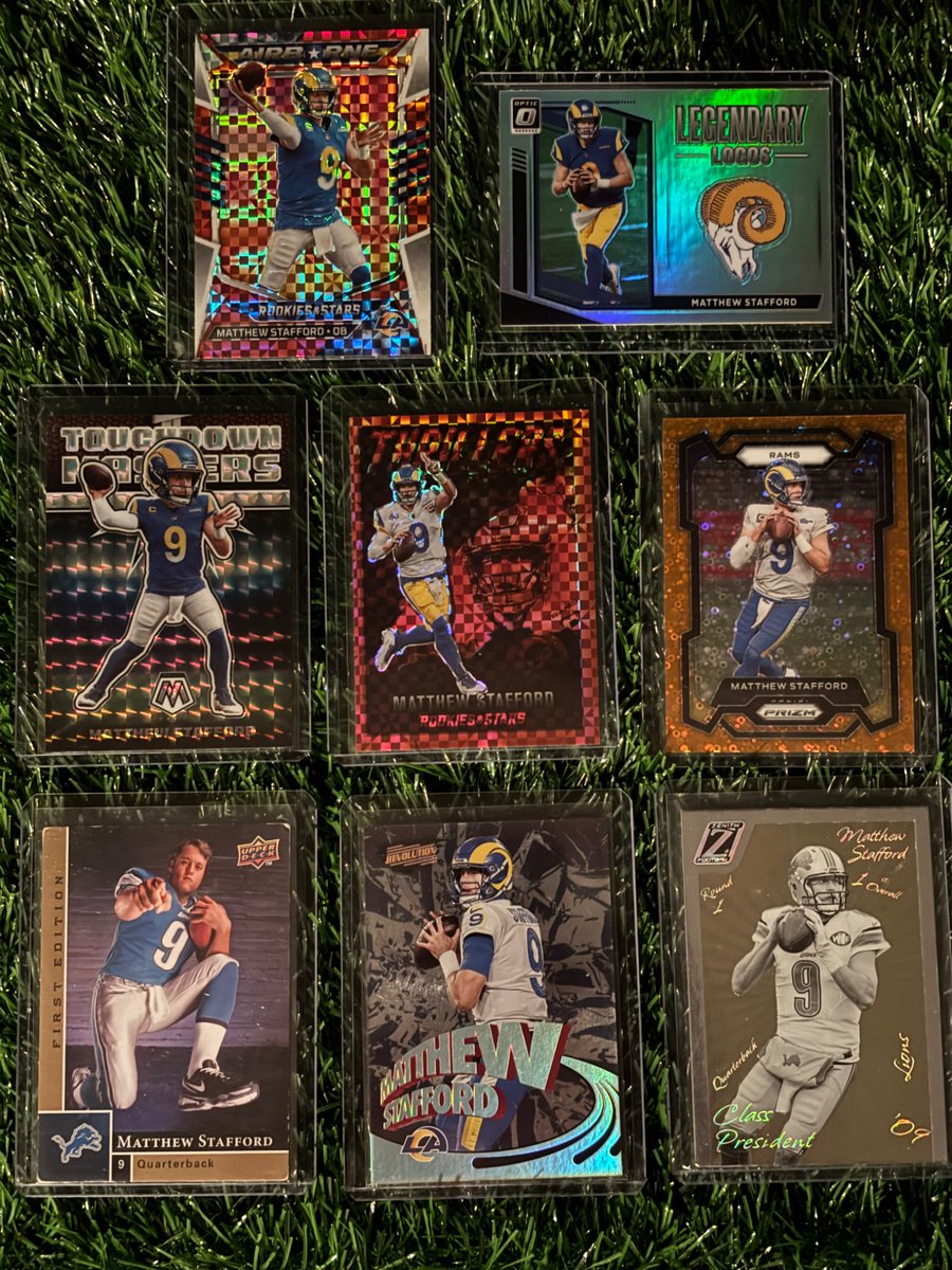PigskinPC's tweet photo. Pigskin Stack Sale #ReleaseTheStackin Post 538
Category 8: Position Singles
QBs
Matthew Stafford
$2 each https://t.co/ota7FVxorN