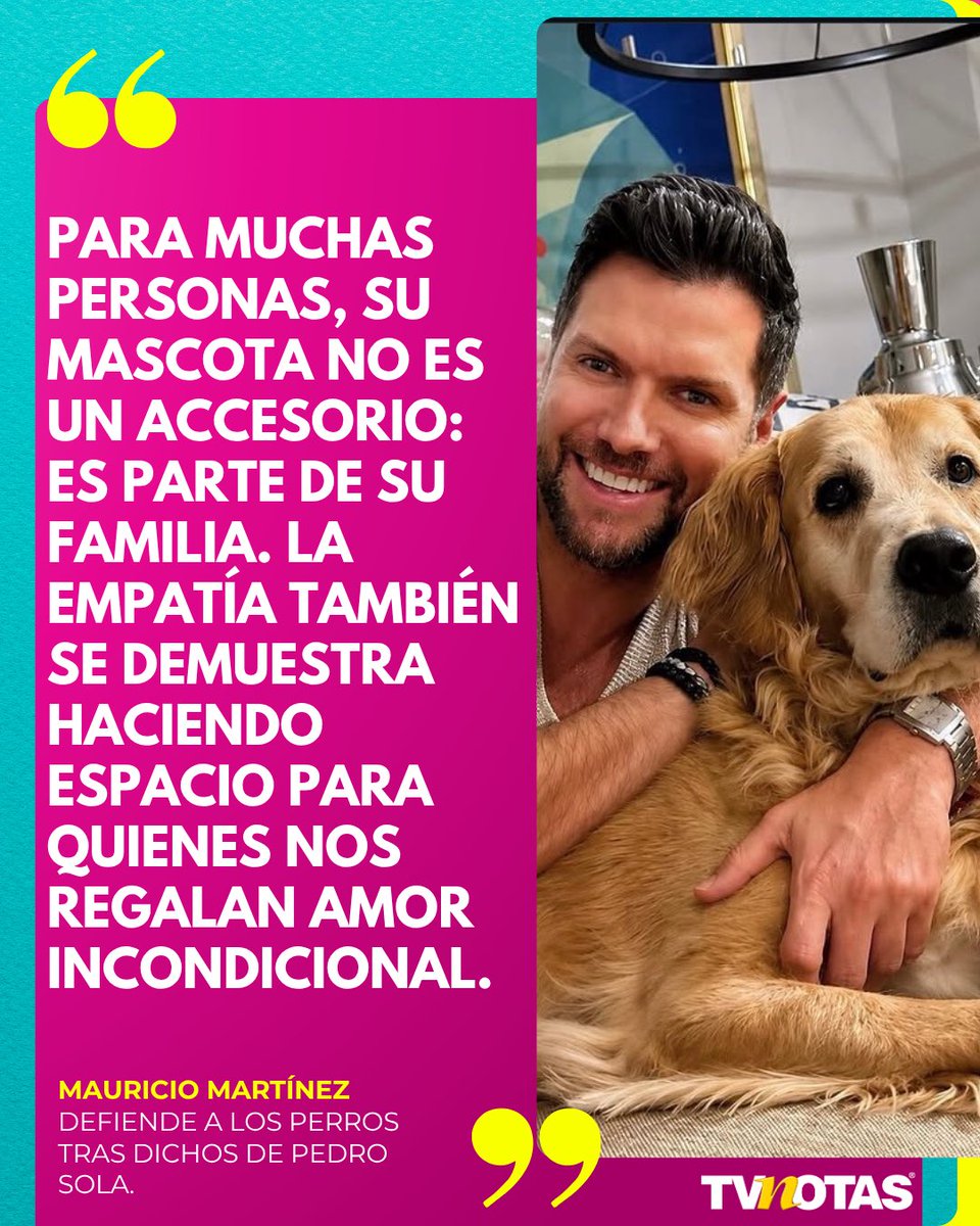 TVNotasmx's tweet photo. 🐶¡Alza la voz! Tras las polémicas declaraciones de Pedro Sola, Mauricio Martínez compartió un mensaje sobre lo que significan estos animalitos en la vida de muchas personas. https://t.co/Qkp8IrfT2f
