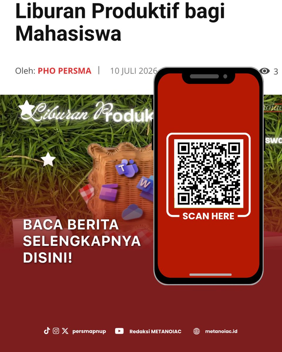 PersmaPNUP's tweet photo. Liburan produktif bagi mahasiswa dapat diisi dengan belajar keterampilan baru, mengikuti pelatihan, dan mempersiapkan semester berikutnya.

Baca selengkapnya pada tautan berikut:
https://t.co/whf689IaqC https://t.co/pDjpWxRbQN