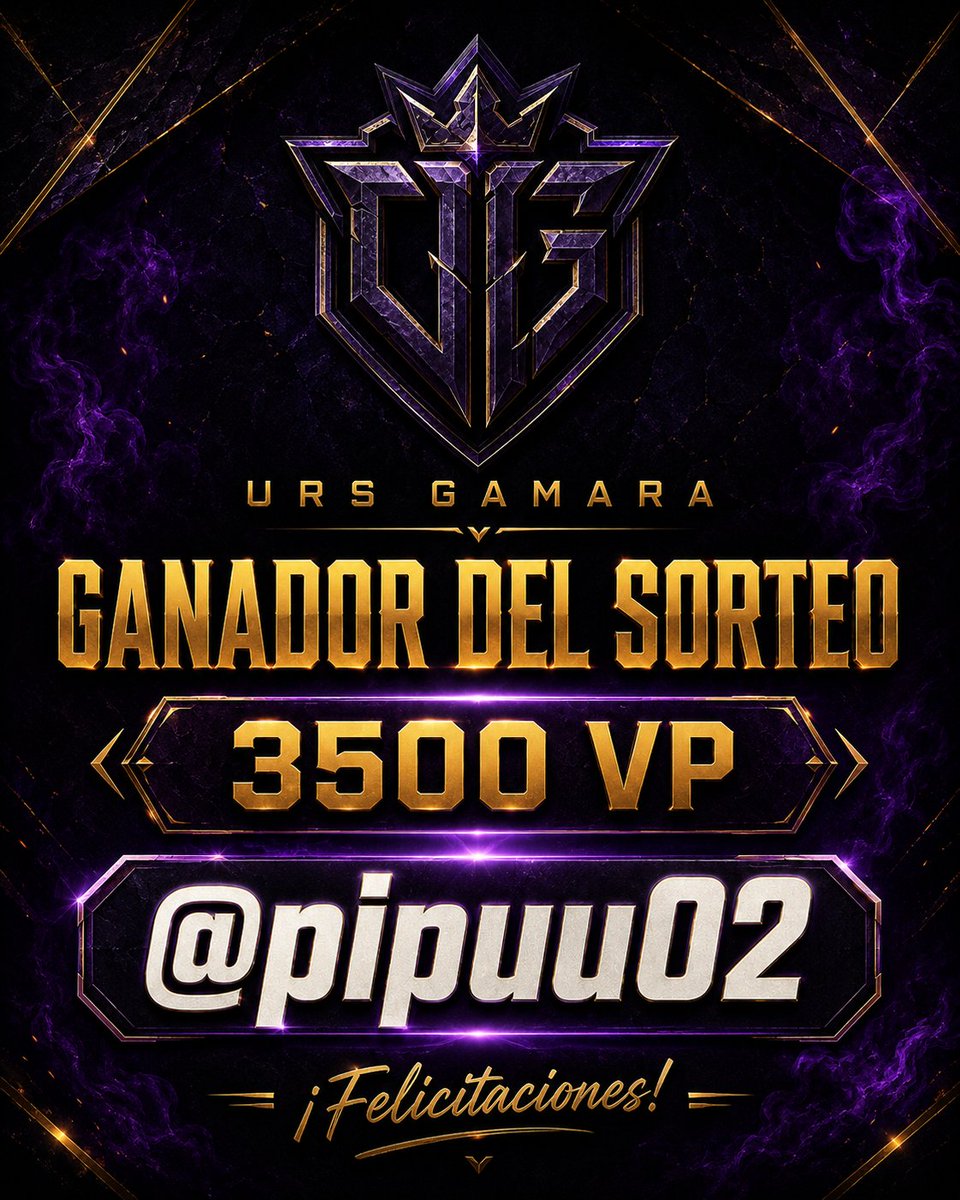 ursgamara's tweet photo. 🎉 ¡FELICITACIONES, @pipuu02!

Sos el ganador de nuestro sorteo de 3500 VP. 💜🏆

Muchas gracias a todos los que participaron y apoyan a URS GAMARA.

¡Estén atentos, porque muy pronto se viene un nuevo sorteo! 👀🔥 https://t.co/eByqEQmBMu