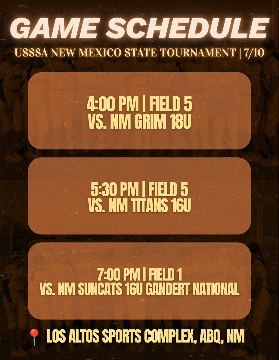 NMPoisonMorales's tweet photo. NM Poison-Morales takes the field this weekend for the USSSA New Mexico State Softball Tournament at the Los Altos Softball Complex! Come out and support our girls! 

📍10100 Lomas Blvd NE, Albuquerque, NM 87112

@USSSAFastpitch
@USSSA https://t.co/QQ9mTwvmye