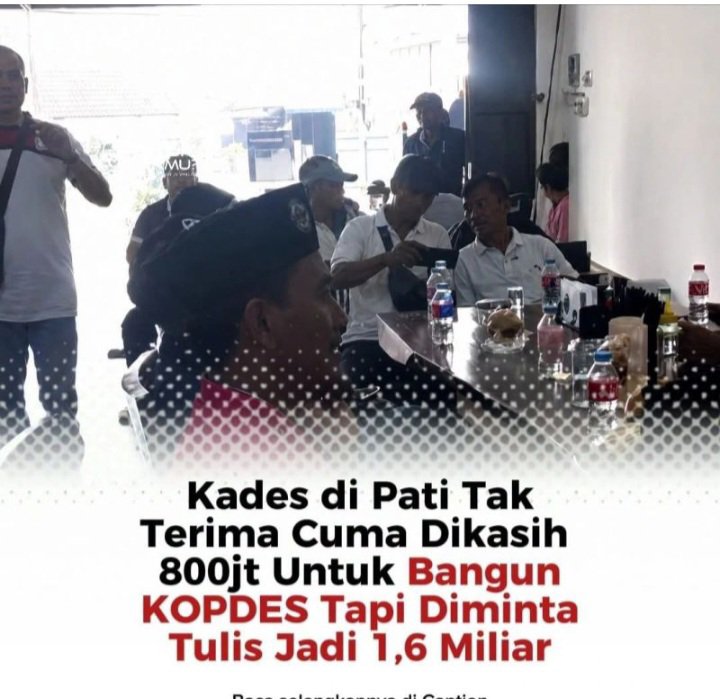 PutraMataSatu's tweet photo. Apa yang terjadi di Pati bisa terjadi pada semua kopdes se Indonesia @KejaksaanRI @prabowo https://t.co/CEdaJxTzsO
