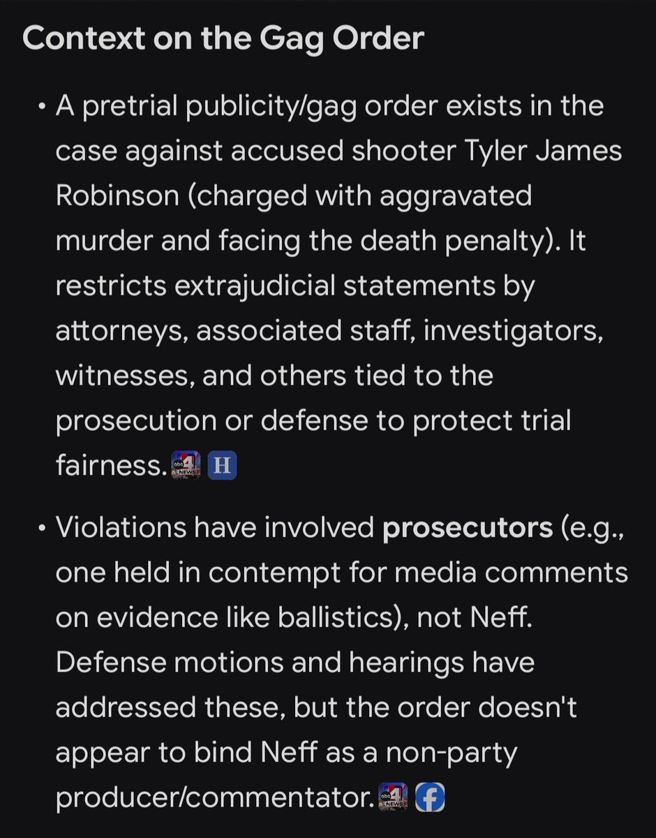 RickValkyrie's tweet photo. @lovegodxfreedom @BlakeSNeff The gag order covers particularly Prosecution Lawyers and State representatives, and only in directly speculating about guilt. It does not apply to anyone else. I found this with 1 question to Grok and a 2 minute Google search. https://t.co/ednFLyFdnC