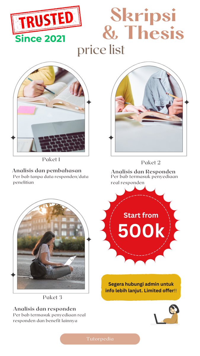 tutorpedia_edu's tweet photo. Yokkk upload new testimony. This week kita open slot skripsi or thesis hanya 5 ya biar ga overload. All spess dan toefl test jg bisa nih yok since 2021 jdi trusted utk joki dimari
 https://t.co/VUh4d0icwT

#jokitugas
#jokiskripsi
#zonauang https://t.co/1uGhoBfm98